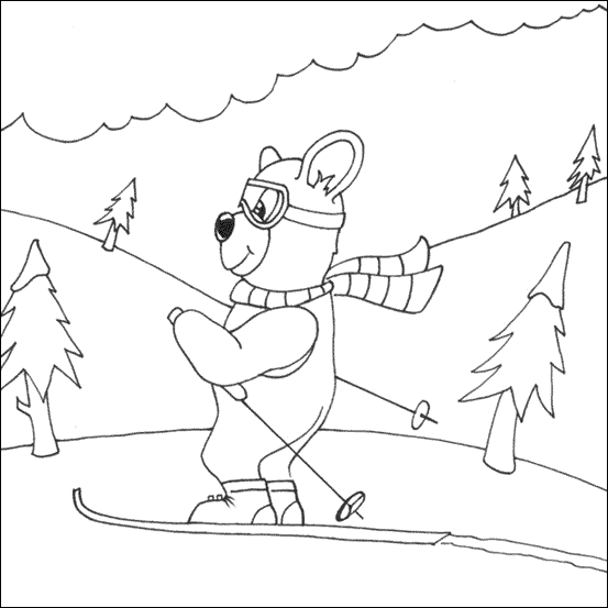 drawing skiing
