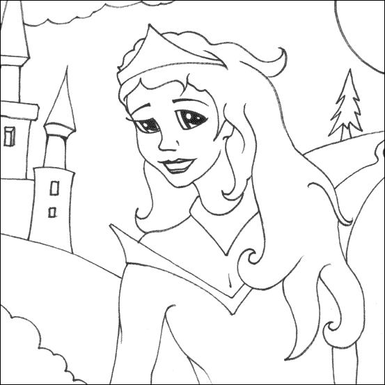 Happy Princess colouring page | Free Colouring Pages