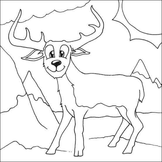 Deer Colouring Picture