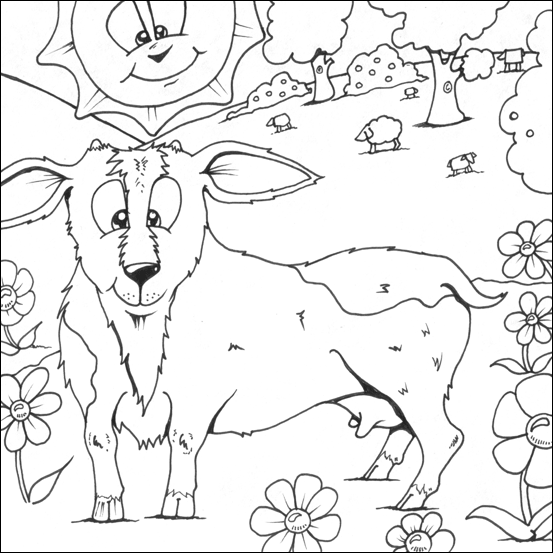 Goat Colouring Picture
