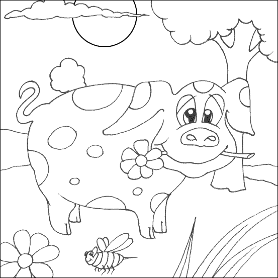 Spotty Pig colouring picture