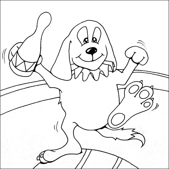 Circus Dog Colouring