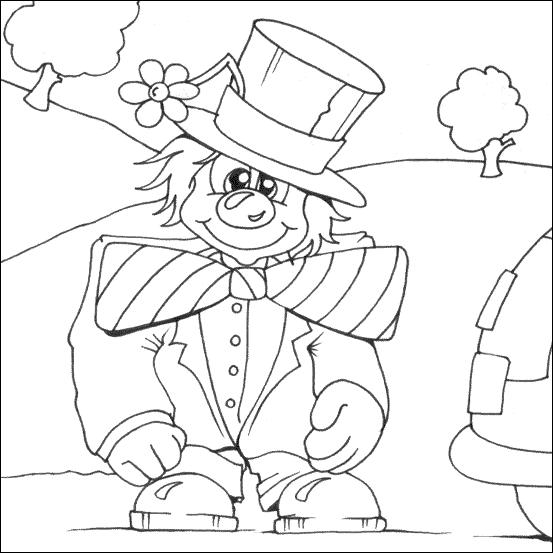 Funny Clown Colouring Page