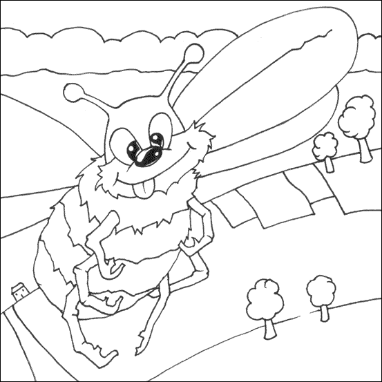 Funny Bee Colouring