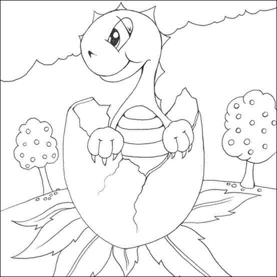 Baby Dinosaur Colouring Page