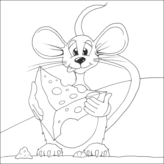 Painting Mouse Colouring Page