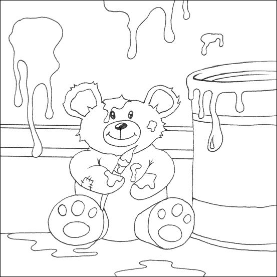 Teddy bear painting