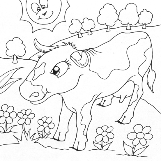 Cow Colouring Picture