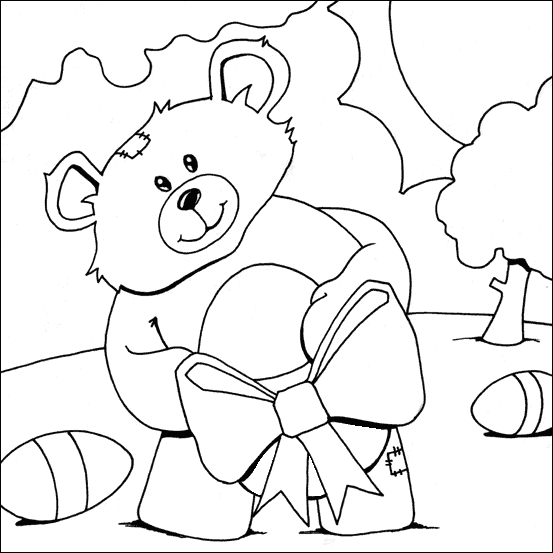 Easter Teddy Bear Colouring