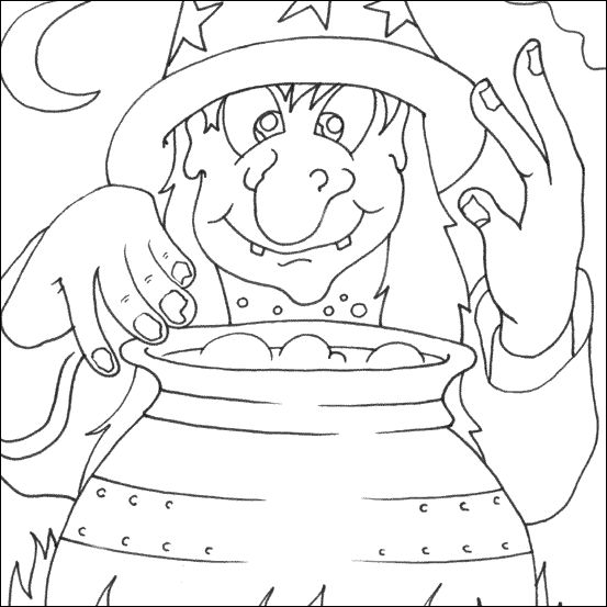 Witch Colouring Picture