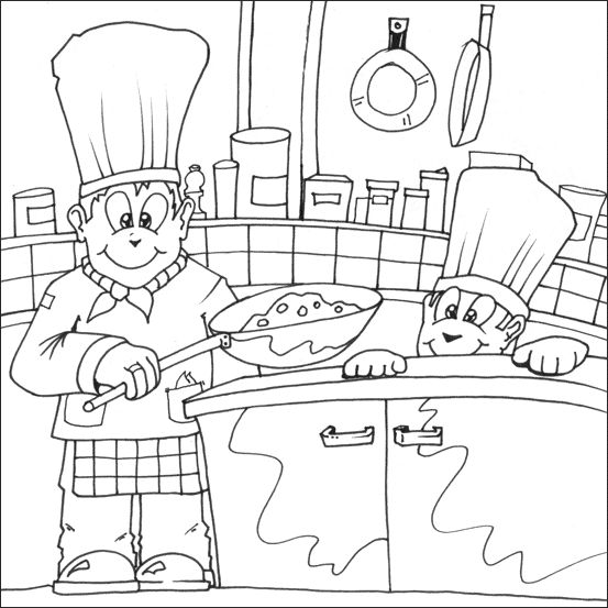 Chef colouring pictures