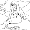 mermaid colouring picture