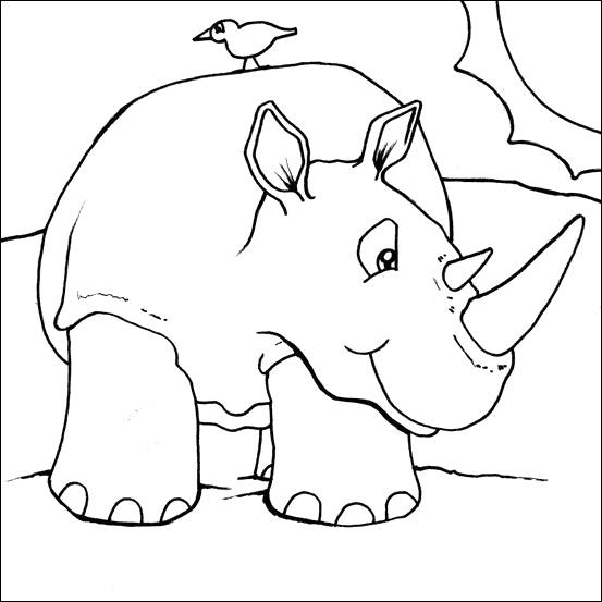 Happy Rhino Coloring