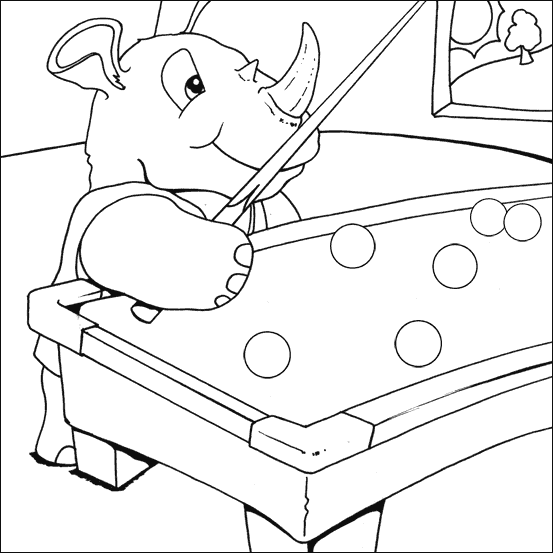 Pool Playing Rhino