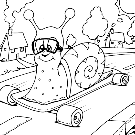 Skateboarding Snail