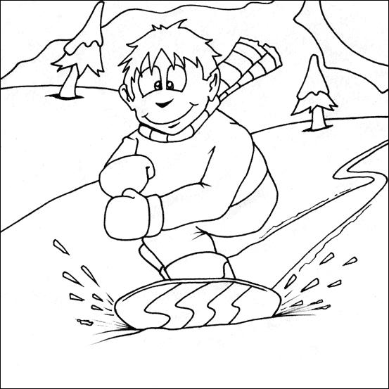 Snowboard Boy coloring