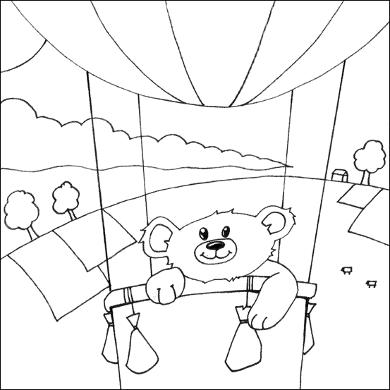 Balloon Teddy Bear Colouring