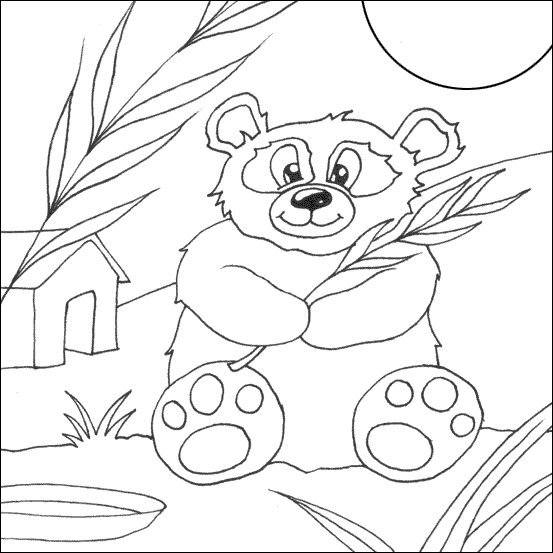 Panda Bear Colouring Page