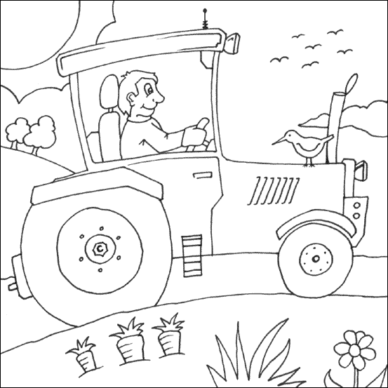 Tractor Colouring Page