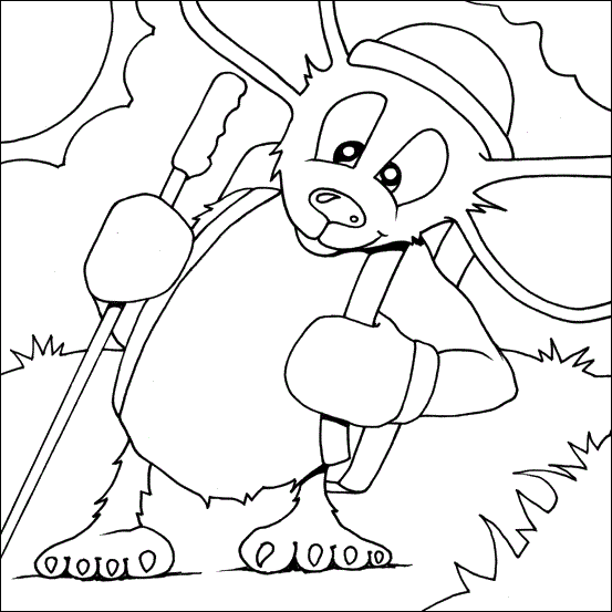 Walker Mouse Coloring Page