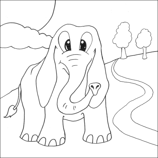 Elephant Colouring Picture